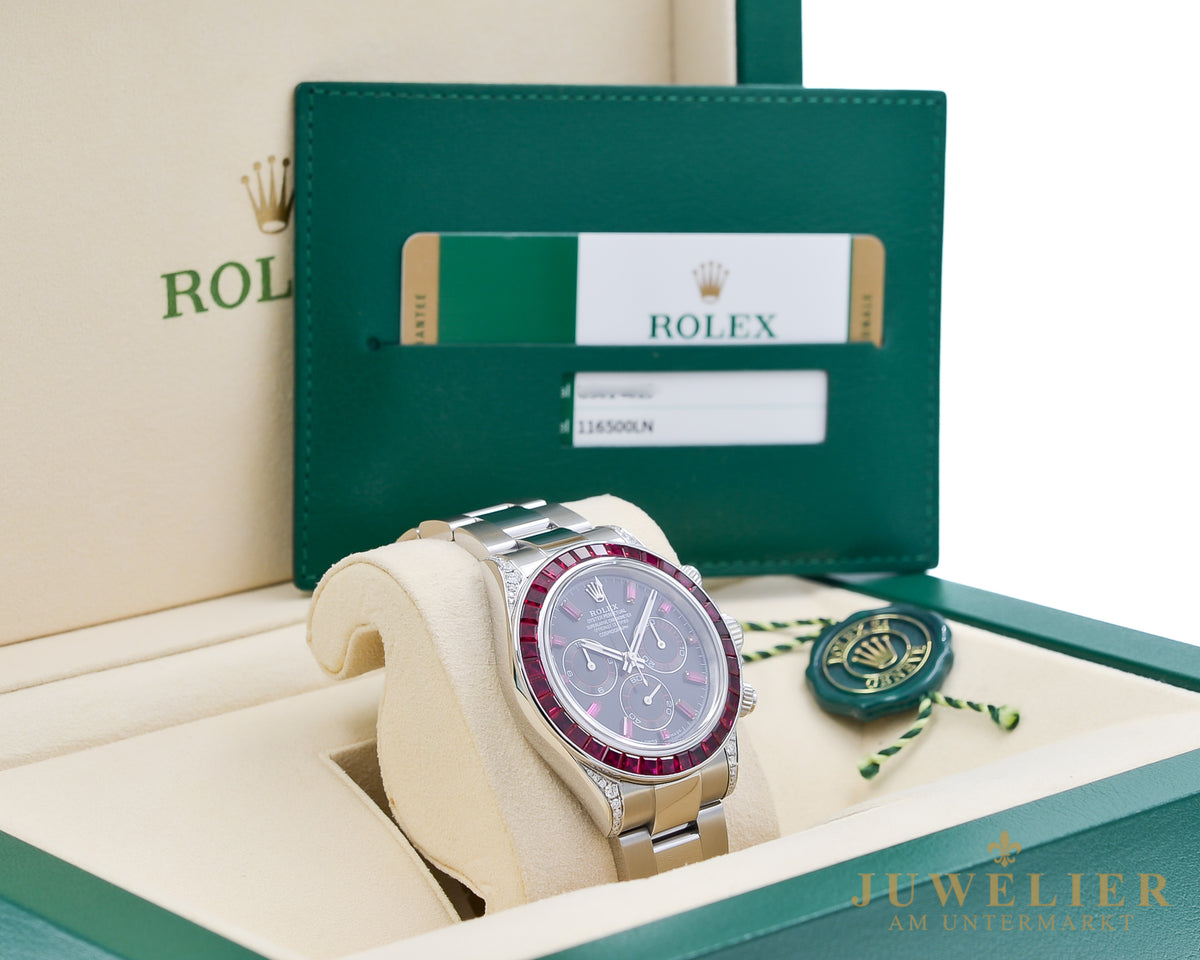 Rolex Daytona I Ruby Diamond Setting I Aftermarket I Steel I Box & Papers I 2016