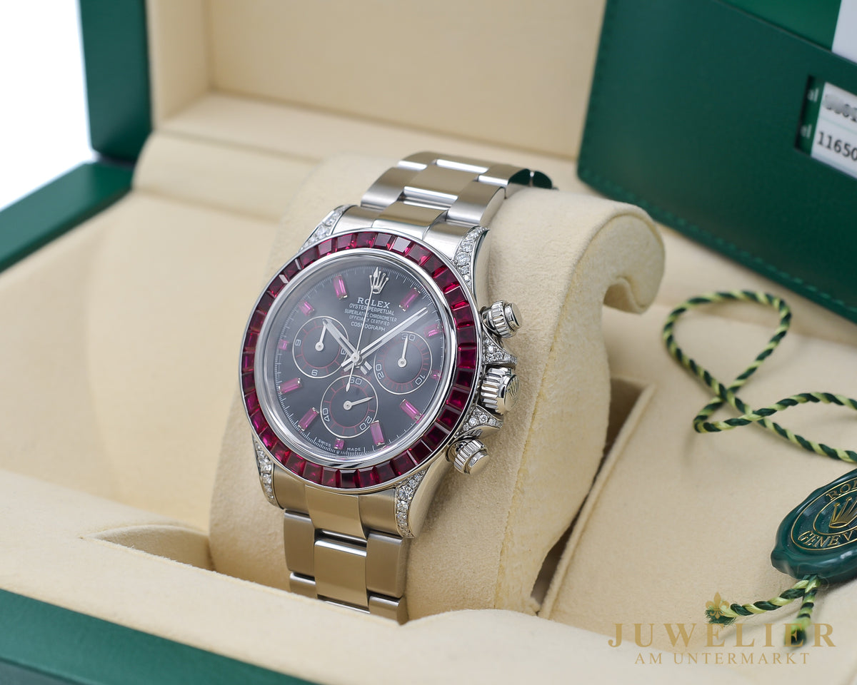 Rolex Daytona I Ruby Diamond Setting I Aftermarket I Steel I Box & Papers I 2016